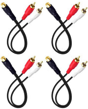 Load image into Gallery viewer, 4 Absolute 1F2M RCA Interconnect Cable Wire Marine Car Amplifier Stereo Home Audio