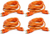 4 Absolute RCA1OR 1ft Orange RCA Cable 100% OFC Oxygen Copper 2-Ch Stereo Interconnect Twisted Pair Noise Reduction Gold-Plated Connectors HiFi Audio Cable for Car/Home Audio