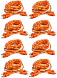 8 Absolute RCA3OR 3ft Orange RCA Cable 100% OFC Oxygen Copper 2-Ch Stereo Interconnect Twisted Pair Noise Reduction Gold-Plated Connectors HiFi Audio Cable for Car/Home Audio