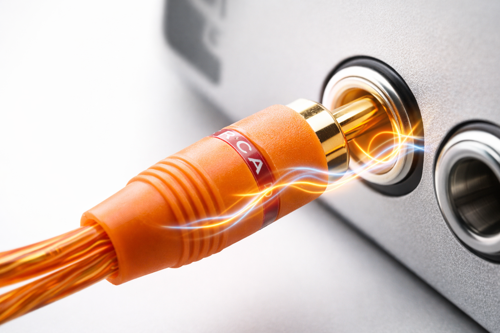 10 Absolute RCA6OR 6ft Orange RCA Cable 100% OFC Oxygen Copper 2-Ch Stereo Interconnect Twisted Pair Noise Reduction Gold-Plated Connectors HiFi Audio Cable for Car/Home Audio