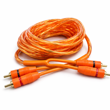 Charger l'image dans la galerie, 10 Absolute RCA1OR 1ft Orange RCA Cable 100% OFC Oxygen Copper 2-Ch Stereo Interconnect Twisted Pair Noise Reduction Gold-Plated Connectors HiFi Audio Cable for Car/Home Audio