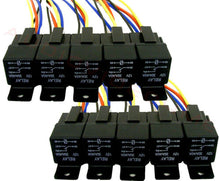 Charger l&#39;image dans la galerie, 10 Absolute USA 12V 30/40 Amp SPDT Automotive Marine Bosch / Tyco Style 5 Pin Relay with Wires &amp; Harness Socket