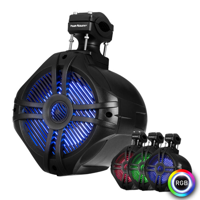 Power Acoustik MWT-65BL 6.5″ Marine Wake Tower Speakers with RGB LED Lights