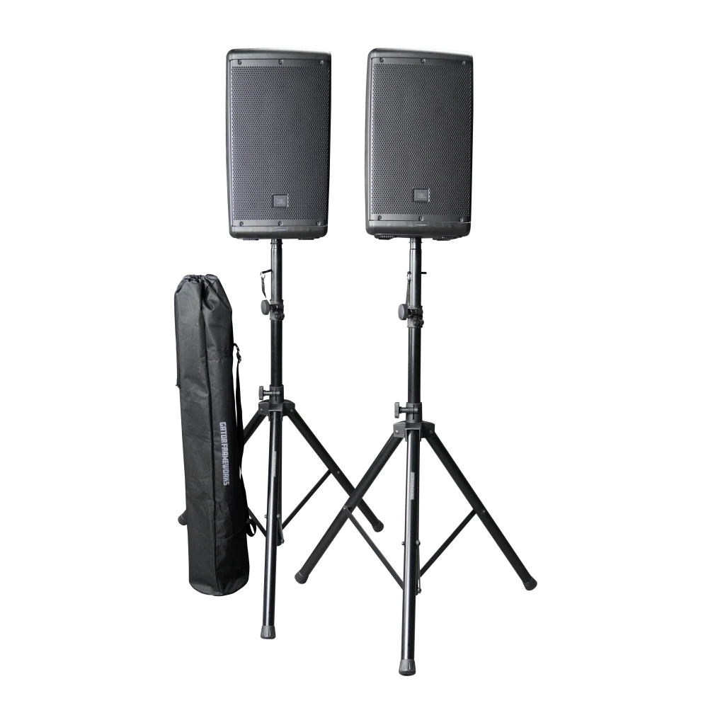 Gator Rok-It RI-SPKRSTDSET-200-AL Aluminum Tripod Speaker Stand Set with Bag