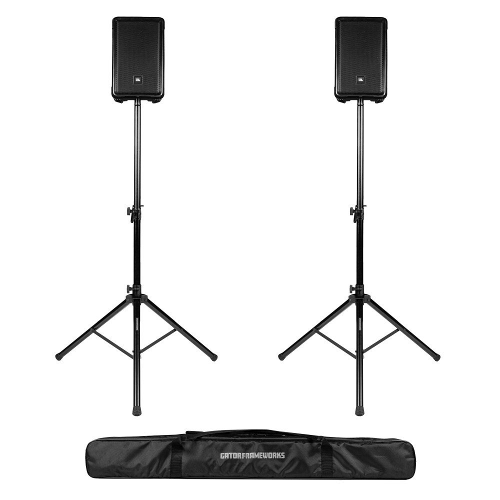 Gator Rok-It RI-SPKRSTDSET-250-AL Aluminum Tripod Speaker Stand Set with Deluxe Bag