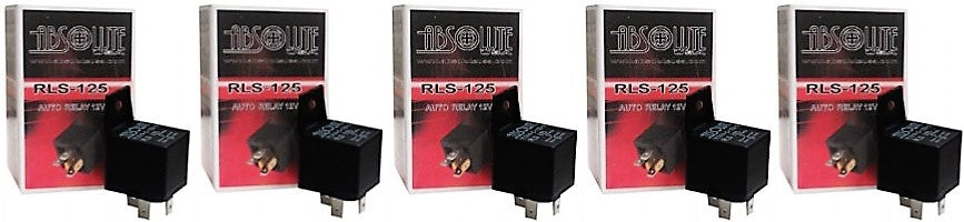 Absolute USA 12V 30/40 Amp SPDT Automotive Marine Bosch / Tyco Style 5 Pin Relay (5 PACK)