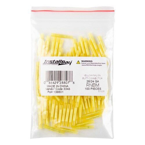 Install Bay RNBM Mini Nylon Butt Connectors 24/26 GA - 100 Pack
