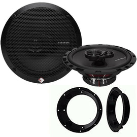 For Harley Touring Rockford Prime R165X3 Speaker Package & American Terminal Speaker Adapter Install Kit Stereo Radio