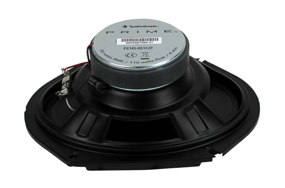 (4) Rockford R168X2 Prime 6x8 Inches Full Range Coaxial Speaker with 18 Gauge 100 FT Speaker Wire and Free Mobile Holder