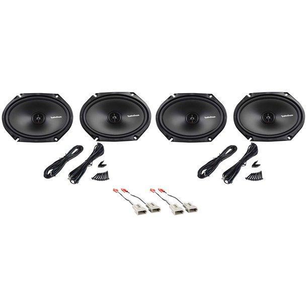 Front+Rear Rockford Fosgate Speaker Replacement For 1989-1997 Ford Thunderbird