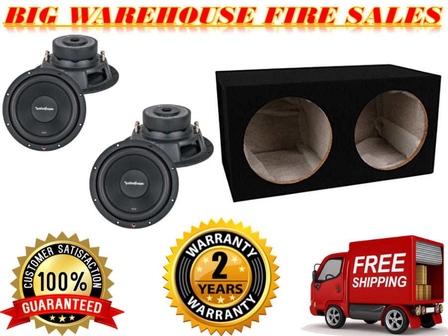 Rockford Fosgate R2D4-12 12" 1000w Car Subwoofers (2 Pack) + Sealed Sub Enclosure Box