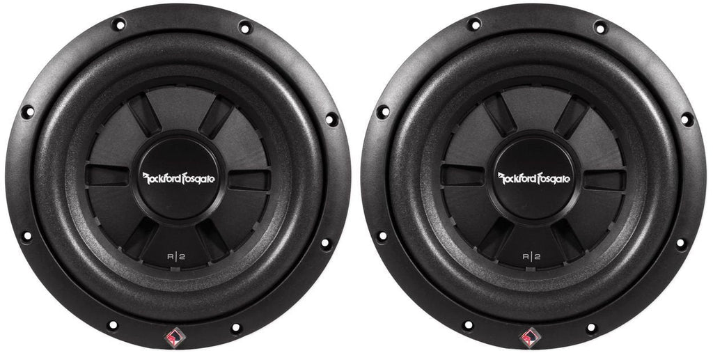 2 Rockford Fosgate Prime R2SD4-10 prime stage  400W Max (200W RMS) 10" shallow mount dual 4-ohm voice coils subwoofer