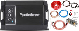Rockford Fosgate T400X2AD 2Channel 400W Class AD Compact Amplifier + 0G Amp Kit
