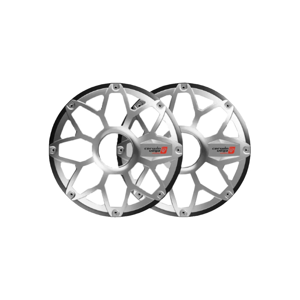 Cerwin Vega SM10FGB RPM Stroker 10" Flush Mount Speaker Grill, Pair (Brushed Aluminum/Black)