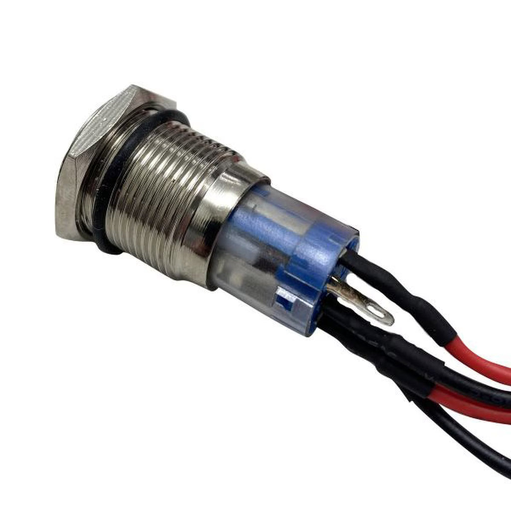 Race Sport Lighting RS-2P16MM-LEDY 16mm LED 2-Position On/Off Switch (Yellow) - Chrome Finish