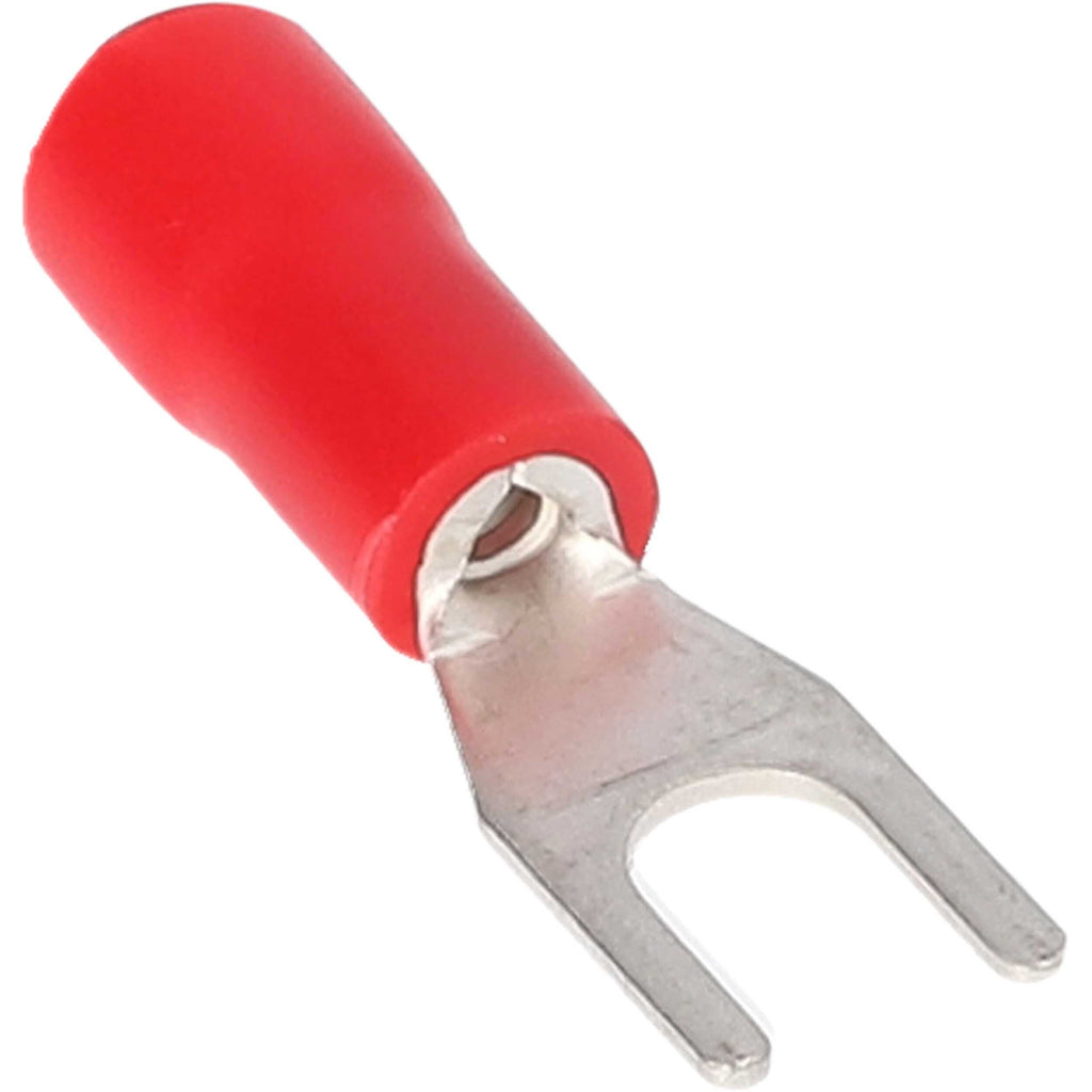 Install Bay RVST6 Red Vinyl Spade Terminal 22-18 Gauge #6 Package of 100