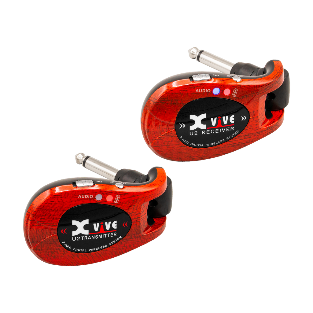 Xvive Audio U2 Digital Wireless System 2.4 GHz for Electric Guitars-RedWood