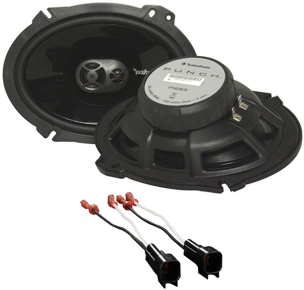 Rockford Fosgate P1683 6x8" Rear Speaker Replacement Kit & Absolute USA AS5600 Speaker Harness for 1999-2002 Lincoln Navigator