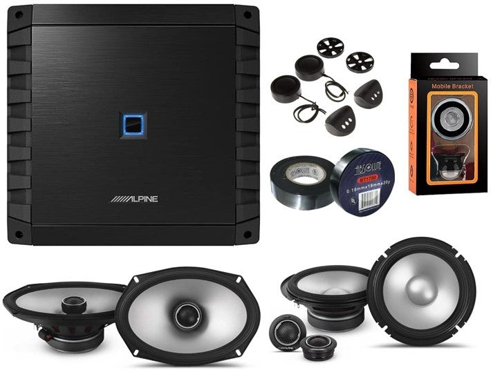 Alpine S2-S65C 6.5" Component, S2-S69 6x9" Speaker, S2-A36F Amplifier & PAK1