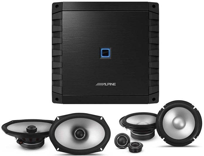 Alpine S2-S65C 6.5" Component Set S2-S69 6x9" Coaxial Speaker S2-A36F Amplifier