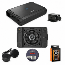 Charger l'image dans la galerie, Alpine S2-A55V 5-Ch Amplifier + SS-SB10 10" Shallow Loaded Subwoofer + RUX-KNOB.2 Bass Knob + Accessory Bundle