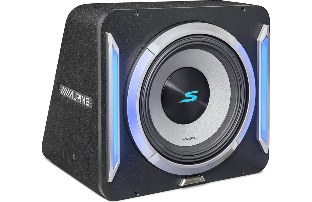 Alpine S2-SB10 PrismaLink™ S2-Series sealed subwoofer enclosure with 10" subwoofer and RGB lighting