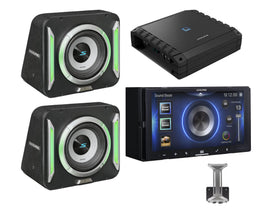 Alpine ILX-W670 Receiver, 2 S2-SB8 PrismaLink Subwoofer S2-A60M Amplifier,  KTX-LK8 Bundle