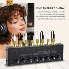 Charger l'image dans la galerie, MR DJ Microamp HA800 Ultra-compact 8-channel stereo headphone amplifier