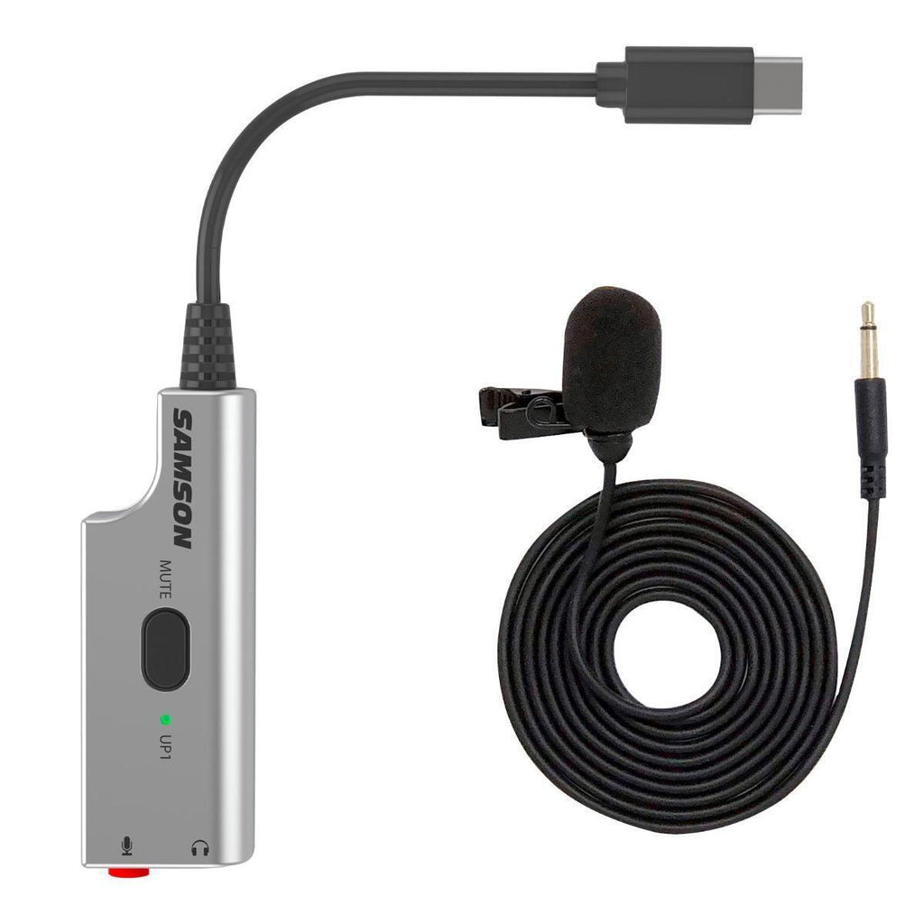 Samson SALMU1  Compact Broadcast Lavalier Microphone with USB Adapter