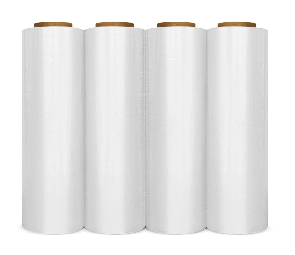 4-Rolls Clear Shrink Wrap Plastic Stretch Film 18" Wide x 1500 SQ. Ft. 80 Gauge