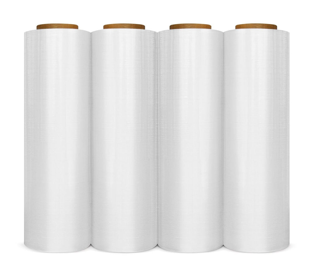 Absolute 18", 1500sq', 80 Gauge 4 rolls clear pallet wrap pre-stretch film hand shrink-wrap