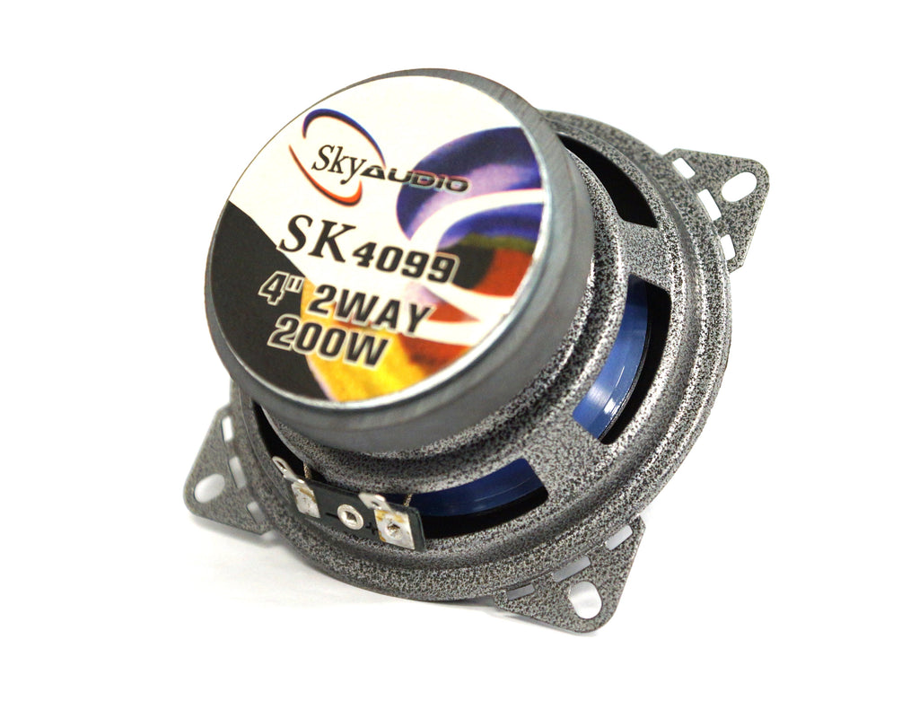 Sky Audio SK4099 4" 2-Way Coaxial Car Speakers 200W Crystal-Clear Full-Range Sound