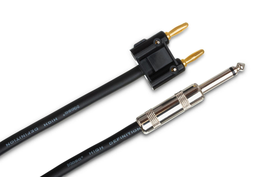 Hosa SKJ-603BN Speaker Cable 1/4" TS to Dual Banana 3 foot