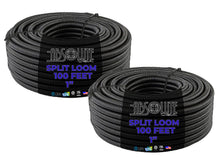 Load image into Gallery viewer, Absolute SLT10-200 200' 1" 25mm Split Wire Loom Conduit Polyethylene Corrugated Tubing Sleeve Tube
