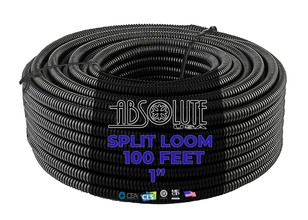 Absolute USA SLT10 1-Inch x 100-Feet Split Loom Tube