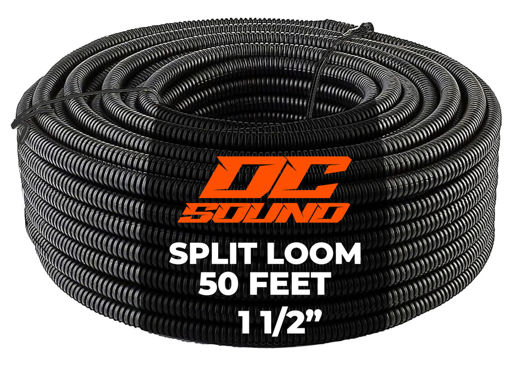DC Sound 1 1/2" 38mm 100 Feet Split Wire Loom Cable Sleeves Conduit Protective Tubing
