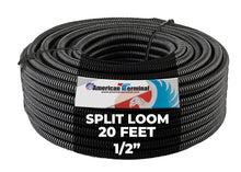 Load image into Gallery viewer, A-T 3-Pack 1/4", 1/2", 3/4" x 20 Feet Each Split Wire Loom Convoluted Tubing