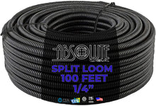 Load image into Gallery viewer, Absolute SLT14 100&#39; + 3M Electrical Tape 100 feet 1/4&quot; split loom wire tubing hose cover auto home marine + 3M Temflex 1700 electrical tape