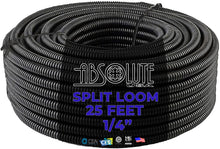 Load image into Gallery viewer, Absolute SLT14 25&#39; + 3M Electrical Tape 25 feet 1/4&quot; split loom wire tubing hose cover auto home marine + 3M Temflex 1700 electrical tape