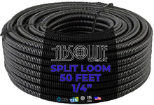 Load image into Gallery viewer, Absolute SLT14 50&#39; + Electrical Tape 50 feet 1/4&quot; split loom wire tubing hose cover auto home marine + electrical tape