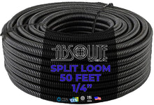 Load image into Gallery viewer, Absolute SLT14-50 50&#39; 1/4&quot; 5mm split wire loom conduit polyethylene corrugated tubing sleeve tube