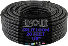 Load image into Gallery viewer, Absolute SLT18-20 20&#39; 1/8&quot; 2.5mm Split Wire Loom Conduit Polyethylene Corrugated Tubing Sleeve Tube