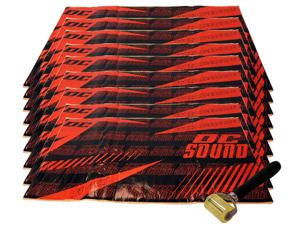 DC Sound SP-BK9 9 Sheets 18" x 32" Sound Deadening Noise Insulation Vibration Dampening Bulk Kit + Roller Tool