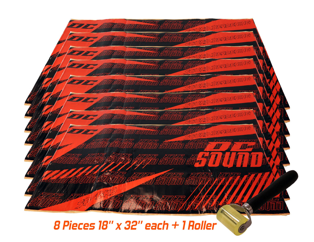 DC Sound SP-BK8 8 Sheets 18" x 32" Sound Deadening Noise Insulation Vibration Dampening Material Bulk Kit +Roller