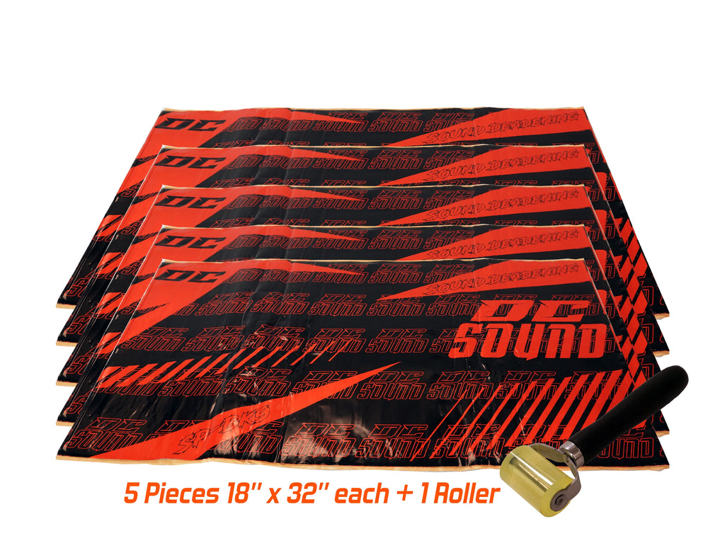 DC Sound SP-BK5 5 Sheets 18" x 32" Sound Deadening Noise Insulation Vibration Dampening Material Bulk Kit +Roller