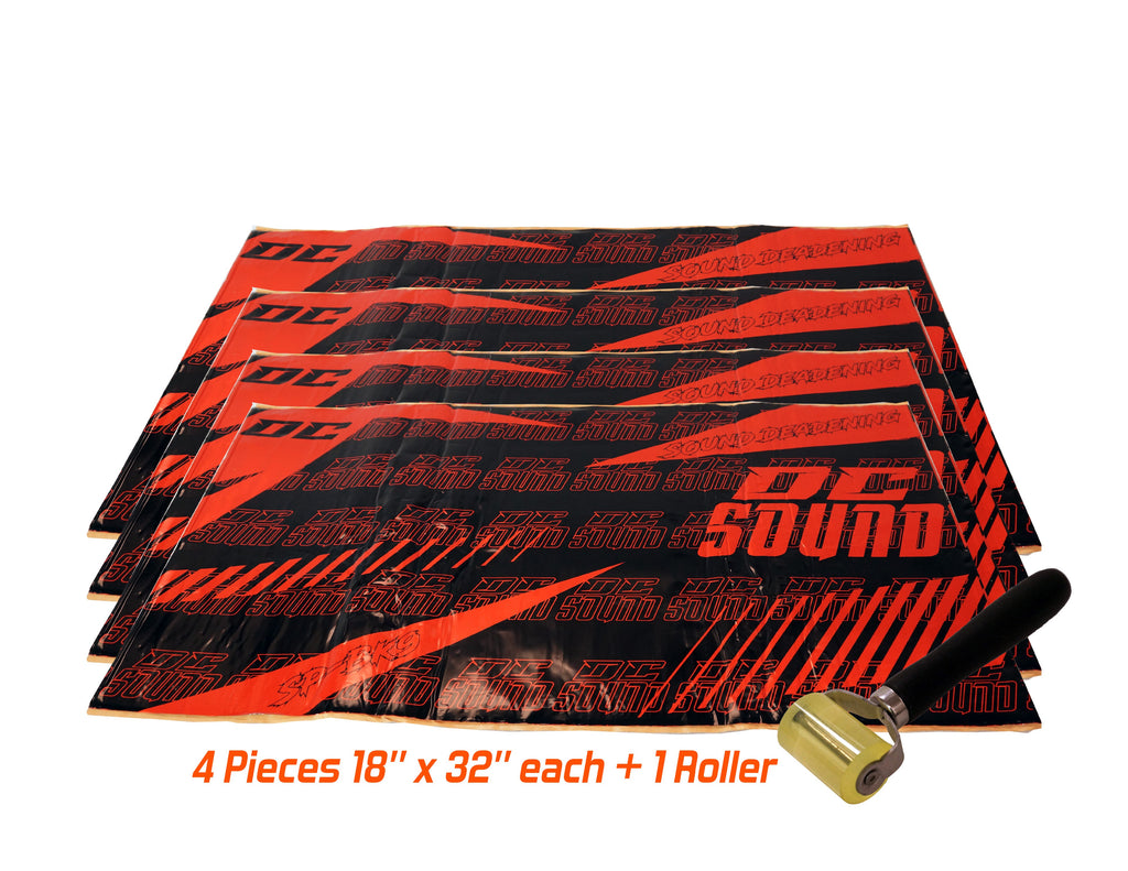 DC Sound SP-BK4 4 Sheets 18" x 32" Sound Deadening Noise Insulation Vibration Dampening Material Bulk Kit +Roller