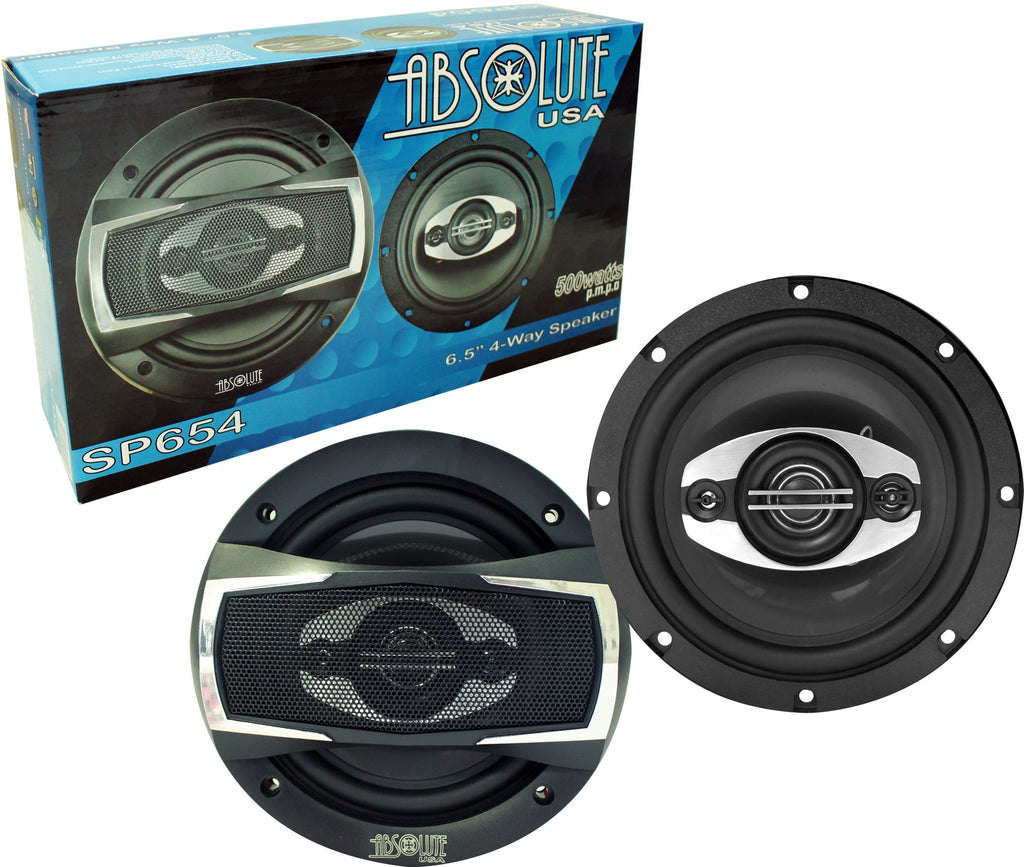 Absolute USA SP654 SP Series 6.5" 4 Way full-range loudspeakers<br/> 6.5" 4 Way full-range loudspeakers Car Speakers 500 Watts Max Power