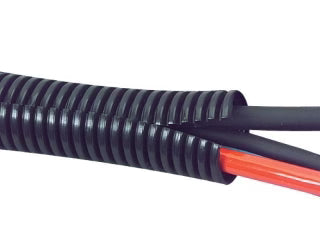 American Terminal 50 feet 1" split wire loom conduit polyethylene tubing black color sleeve tube
