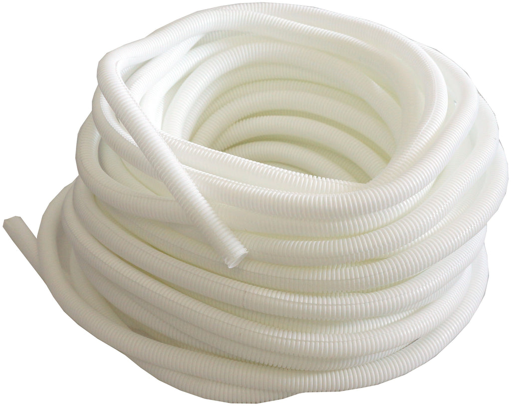 Absolute USA SLT14-50WH<BR/> 50' 1/4" 5mm white split wire loom conduit polyethylene corrugated tubing sleeve tube