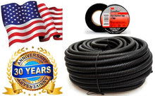 Charger l&#39;image dans la galerie, Absolute SLT14 20&#39; 1/4&quot; split loom wire tubing hose cover auto home marine + 3M Temflex 1700 electrical tape